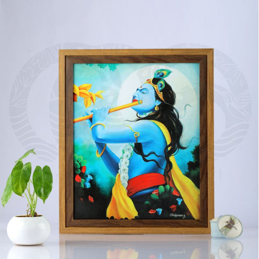 Lord Krishna Playing the Flute – Canvas Painting