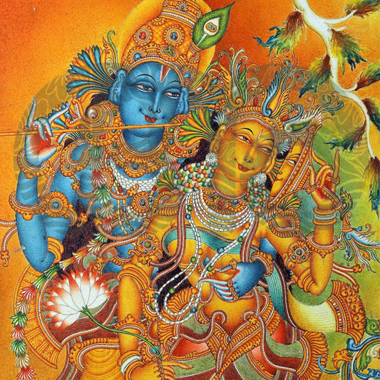 Radha and Krishna: Eternal Love – Mural Canvas Painting